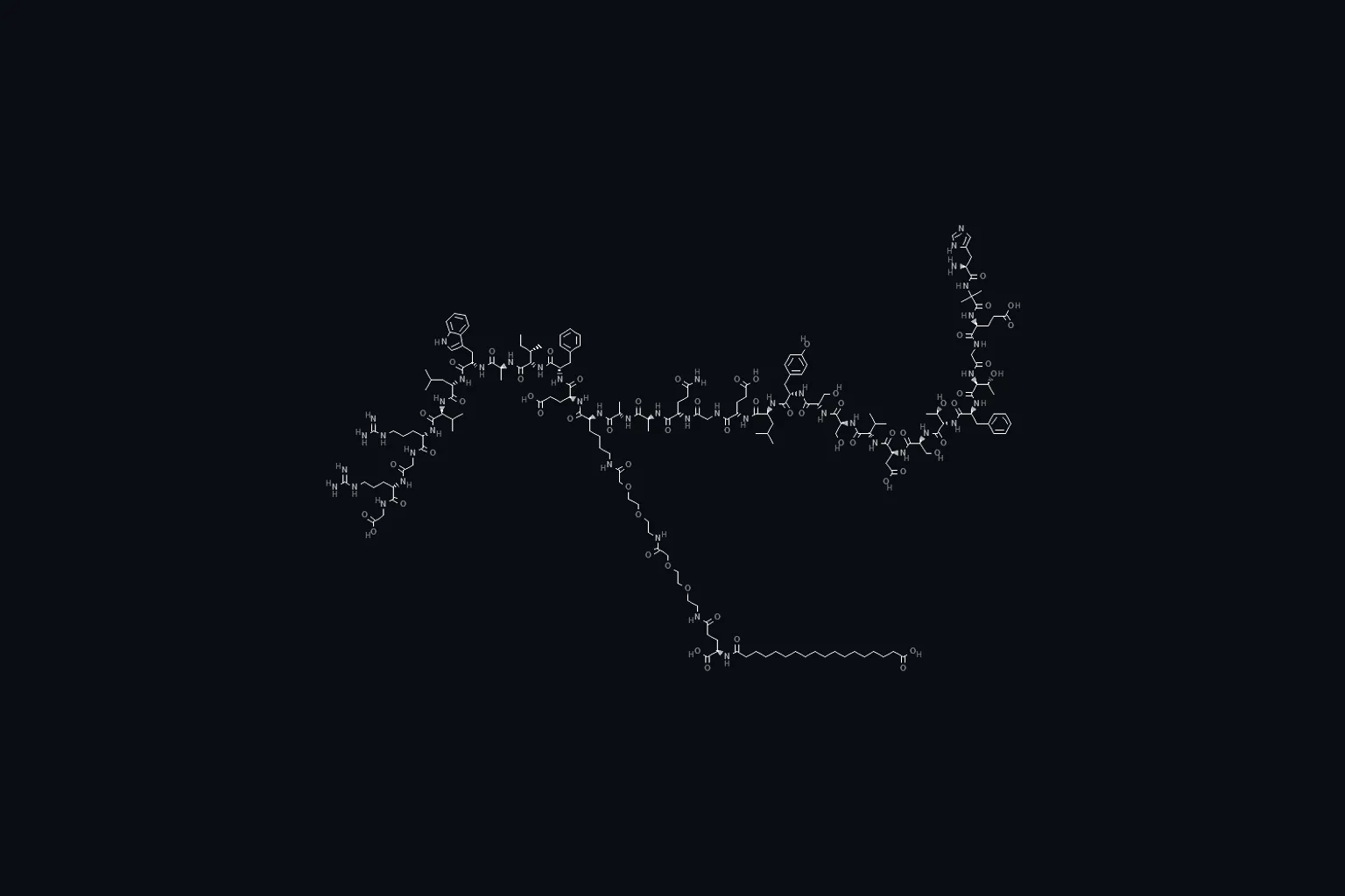 2D molecular structure of Semaglutide, illustrating reddit wegovy